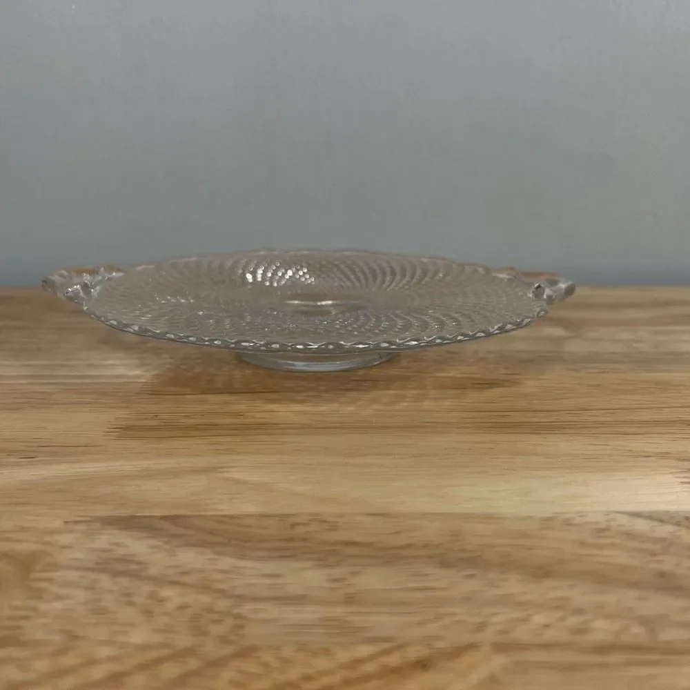 Vintage Crystal Glass, Small Tray / Serving Platter / Food Display